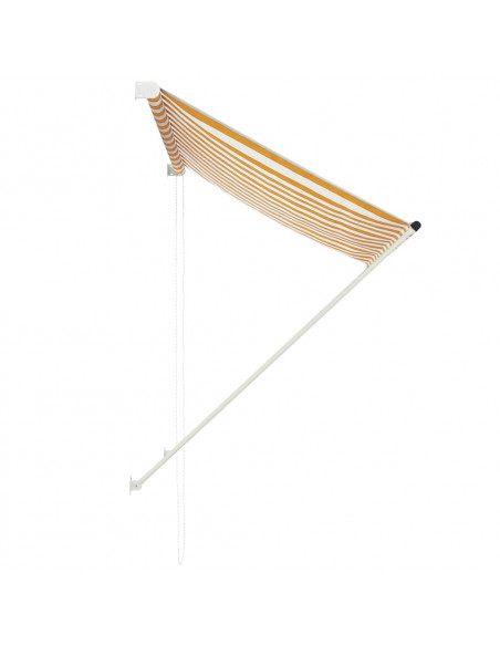 Tenda da Sole Retrattile 150x150 cm Giallo e Bianco