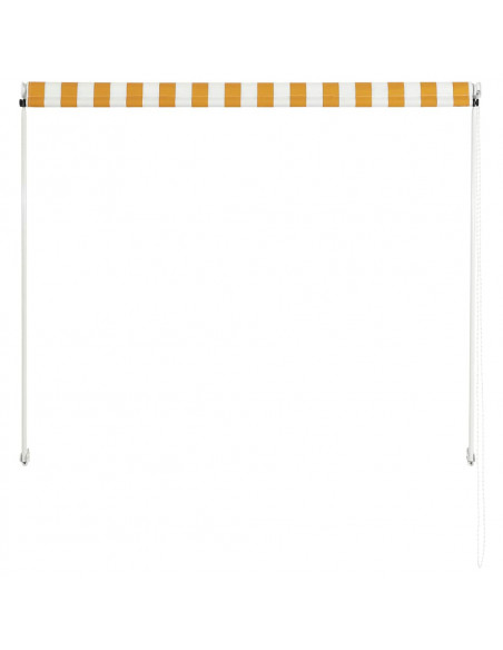 Tenda da Sole Retrattile 150x150 cm Giallo e Bianco