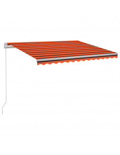 Tenda da Sole Manuale con LED 300x250cm Arancione e Marrone