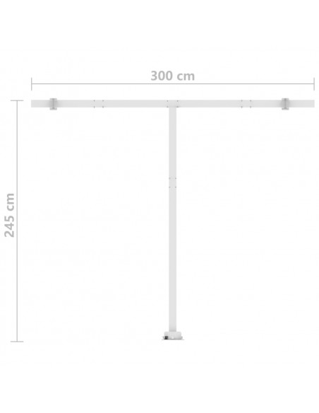 Tenda da Sole Manuale con LED 300x250cm Arancione e Marrone