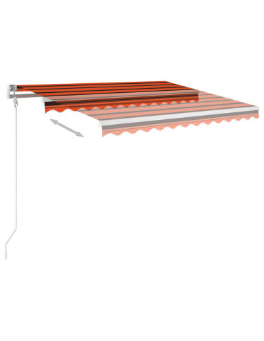 Tenda da Sole Retrattile Manuale LED 3x2,5cm Arancio Marrone