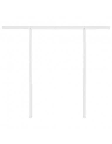 Tenda da Sole Retrattile Manuale con LED 3x2,5 m Blu e Bianco