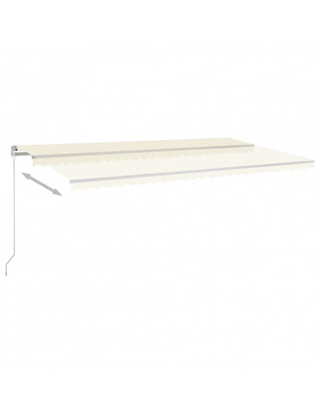 Tenda da Sole Retrattile Automatica con Pali 6x3,5 m Crema