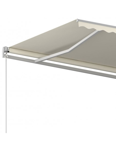 Tenda da Sole Retrattile Automatica con Pali 6x3,5 m Crema