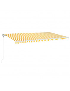 Tenda da Sole Retrattile Automatica 600x350 cm Gialla e Bianca