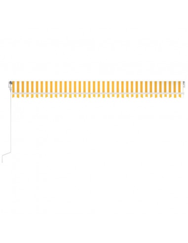 Tenda da Sole Retrattile Automatica 600x350 cm Gialla e Bianca