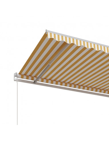 Tenda da Sole Retrattile Automatica 600x350 cm Gialla e Bianca