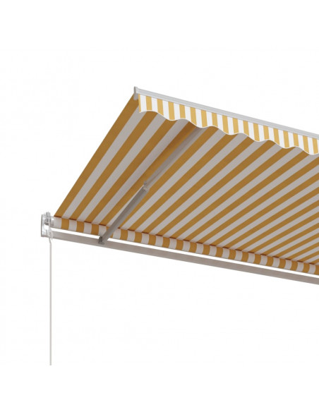 Tenda da Sole Retrattile Automatica 600x350 cm Gialla e Bianca