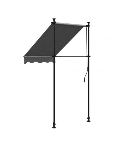 Tenda da Sole Retrattile Antracite 100x150 cm Tessuto e Acciaio