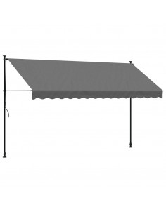 Tenda da Sole Retrattile Antracite 350x150 cm Tessuto e Acciaio