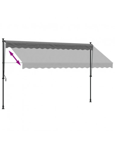 Tenda da Sole Retrattile Antracite 350x150 cm Tessuto e Acciaio