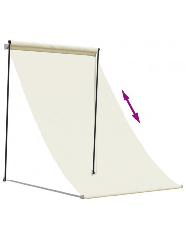 Tenda da Sole Retrattile Crema 100x150 cm in Tessuto e Acciaio