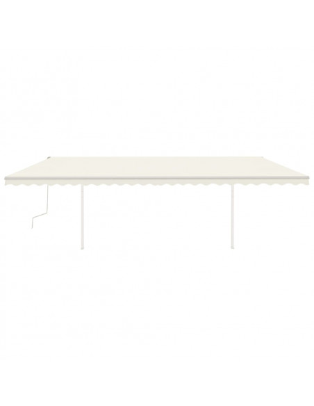 Tenda da Sole Retrattile Manuale con Pali 6x3,5 m Crema