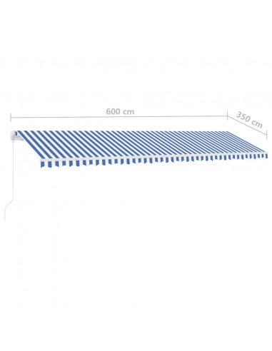 Tenda da Sole Autoportante Manuale 600x350 cm Blu Bianca