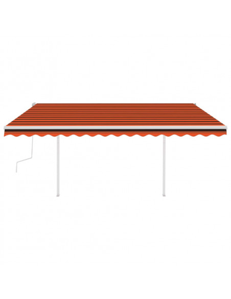 Tenda da Sole Manuale con LED 4x3,5 m Arancione e Marrone
