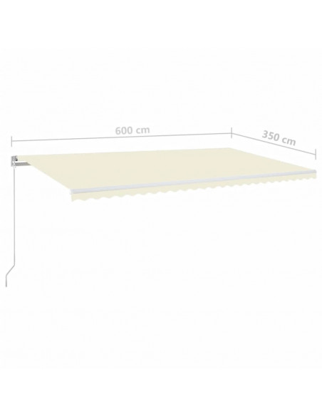 Tenda da Sole Retrattile Manuale 600x350 cm Crema