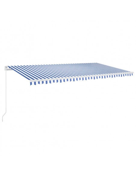 Tenda da Sole Retrattile Manuale 600x350 cm Blu e Bianca