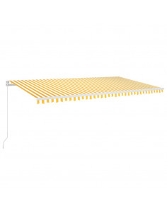 Tenda da Sole Retrattile Manuale 600x350 cm Gialla e Bianca