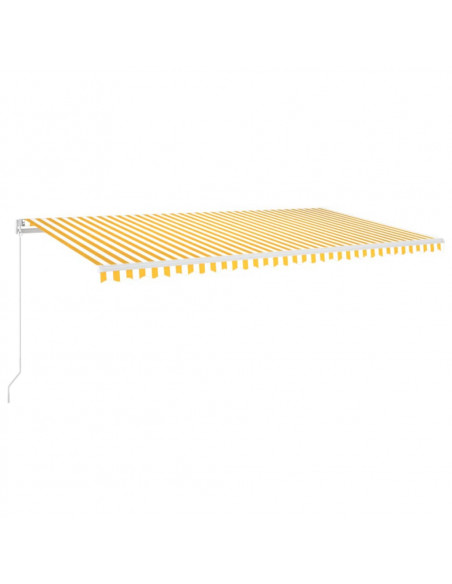 Tenda da Sole Retrattile Manuale 600x350 cm Gialla e Bianca