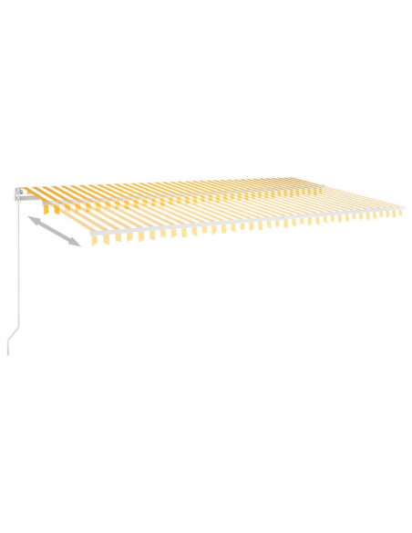 Tenda da Sole Retrattile Manuale 600x350 cm Gialla e Bianca