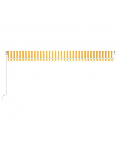 Tenda da Sole Retrattile Manuale 600x350 cm Gialla e Bianca
