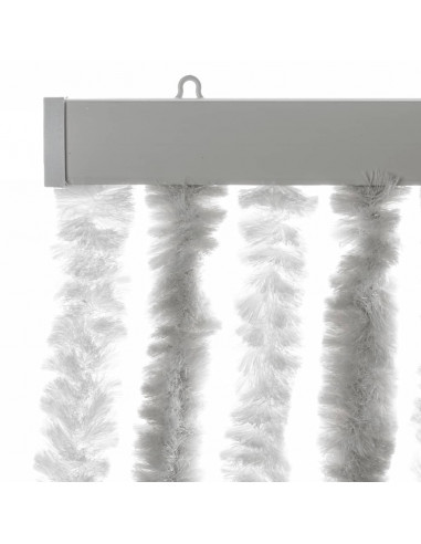 Tenda Antimosche Grigio Chiaro e Bianco 56x185 cm in Ciniglia