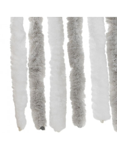 Tenda Antimosche Grigio Chiaro e Bianco 56x185 cm in Ciniglia