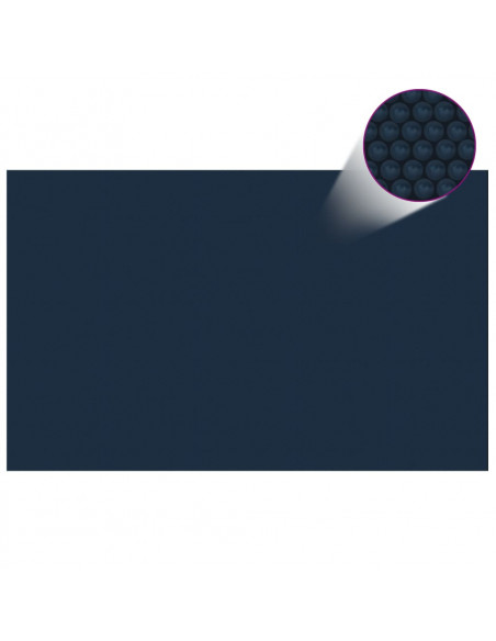 Pellicola Galleggiante Solare PE Piscina 800x500 cm Nero e Blu