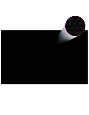 Pellicola Galleggiante Solare PE Piscina 800x500 cm Nero e Blu