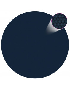 Pellicola Galleggiante Solare PE per Piscina 381 cm Nero e Blu