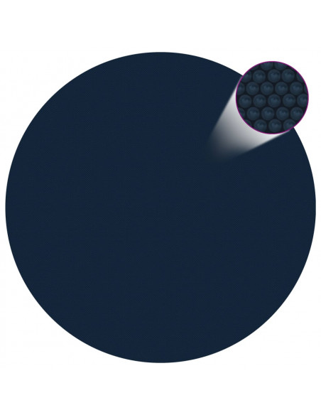 Pellicola Galleggiante Solare PE per Piscina 381 cm Nero e Blu