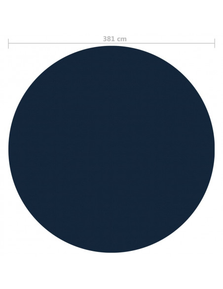 Pellicola Galleggiante Solare PE per Piscina 381 cm Nero e Blu