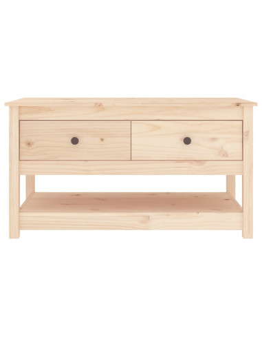 Tavolino da Salotto 102x49x55 cm in Legno Massello di Pino