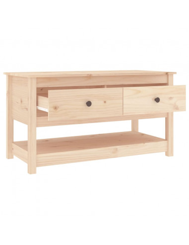 Tavolino da Salotto 102x49x55 cm in Legno Massello di Pino