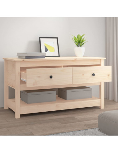 Tavolino da Salotto 102x49x55 cm in Legno Massello di Pino