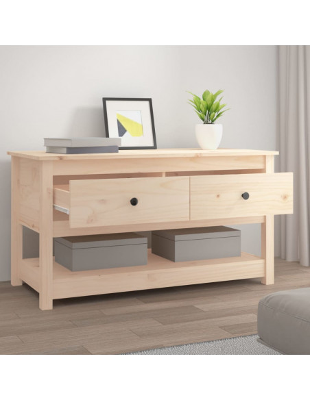 Tavolino da Salotto 102x49x55 cm in Legno Massello di Pino