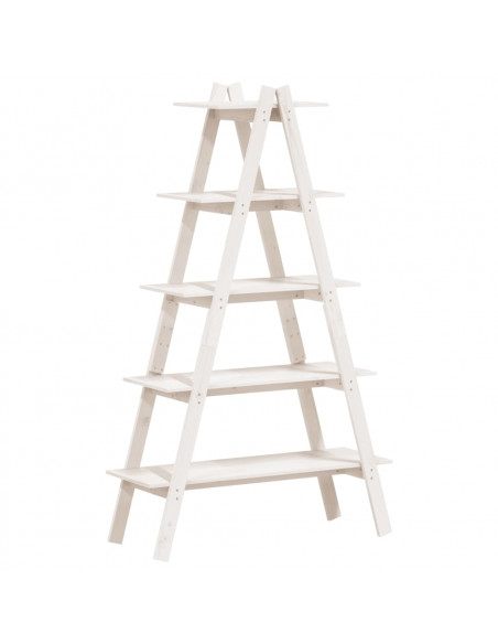 Scaffale 5 Ripiani a Forma di A 110x40x180,5 cm Massello Pino