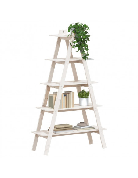 Scaffale 5 Ripiani a Forma di A 110x40x180,5 cm Massello Pino