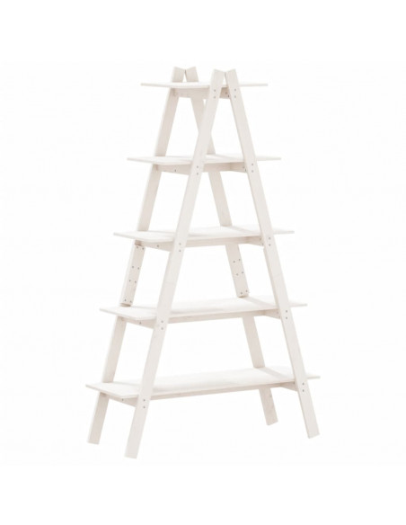 Scaffale 5 Ripiani a Forma di A 110x40x180,5 cm Massello Pino