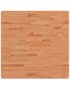 Piano per Tavolo 80x80x2,5 cm Quadrato Legno Massello di Faggio