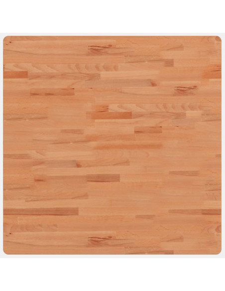 Piano per Tavolo 80x80x2,5 cm Quadrato Legno Massello di Faggio