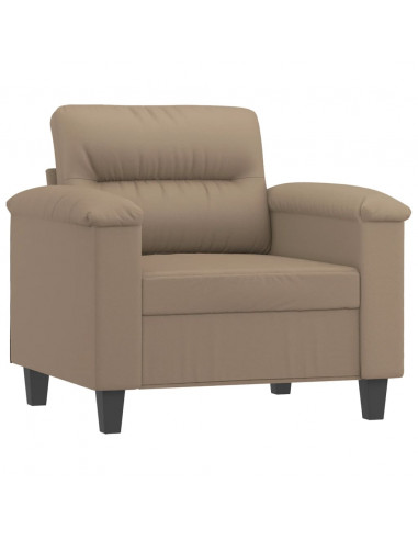 Poltrona con Poggiapiedi Cappuccino 60 cm in Similpelle