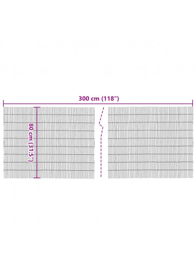 Recinzione da Giardino 300x80 cm Giunco