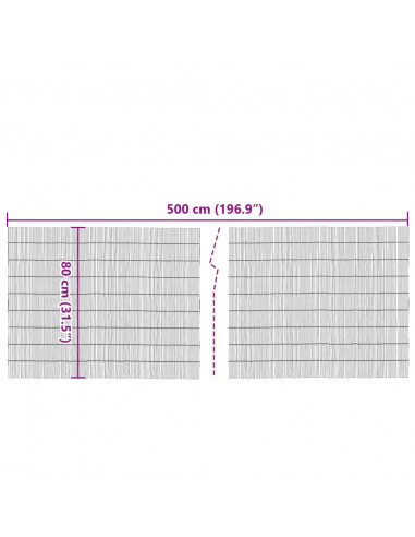 Recinzione da Giardino 500x80 cm Giunco
