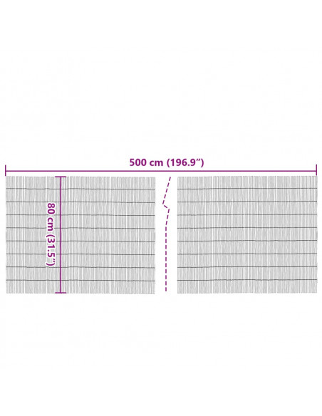 Recinzione da Giardino 500x80 cm Giunco