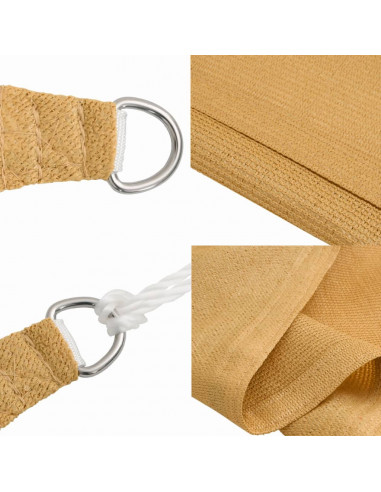 Vela Parasole 160 g/m² Quadrata Sabbia 2,5x2,5 m in HDPE