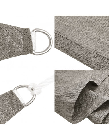 Vela Parasole 160 g/m² Rettangolare Grigio Chiaro 6x8 m in HDPE