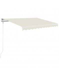 Tenda da Sole Retrattile Manuale con LED 350x250 cm Crema 2