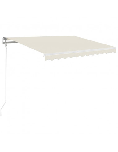 Tenda da Sole Retrattile Manuale con LED 350x250 cm Crema