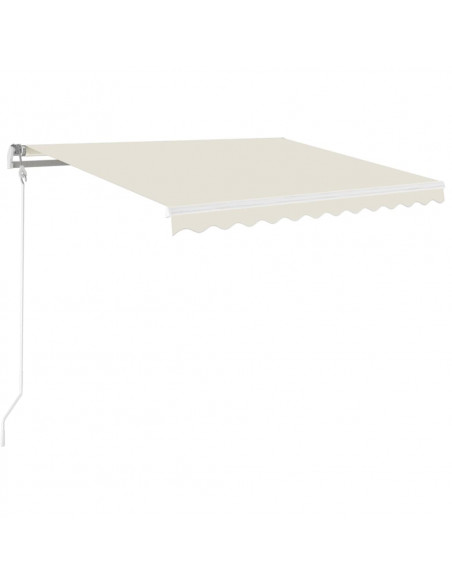 Tenda da Sole Retrattile Manuale con LED 350x250 cm Crema